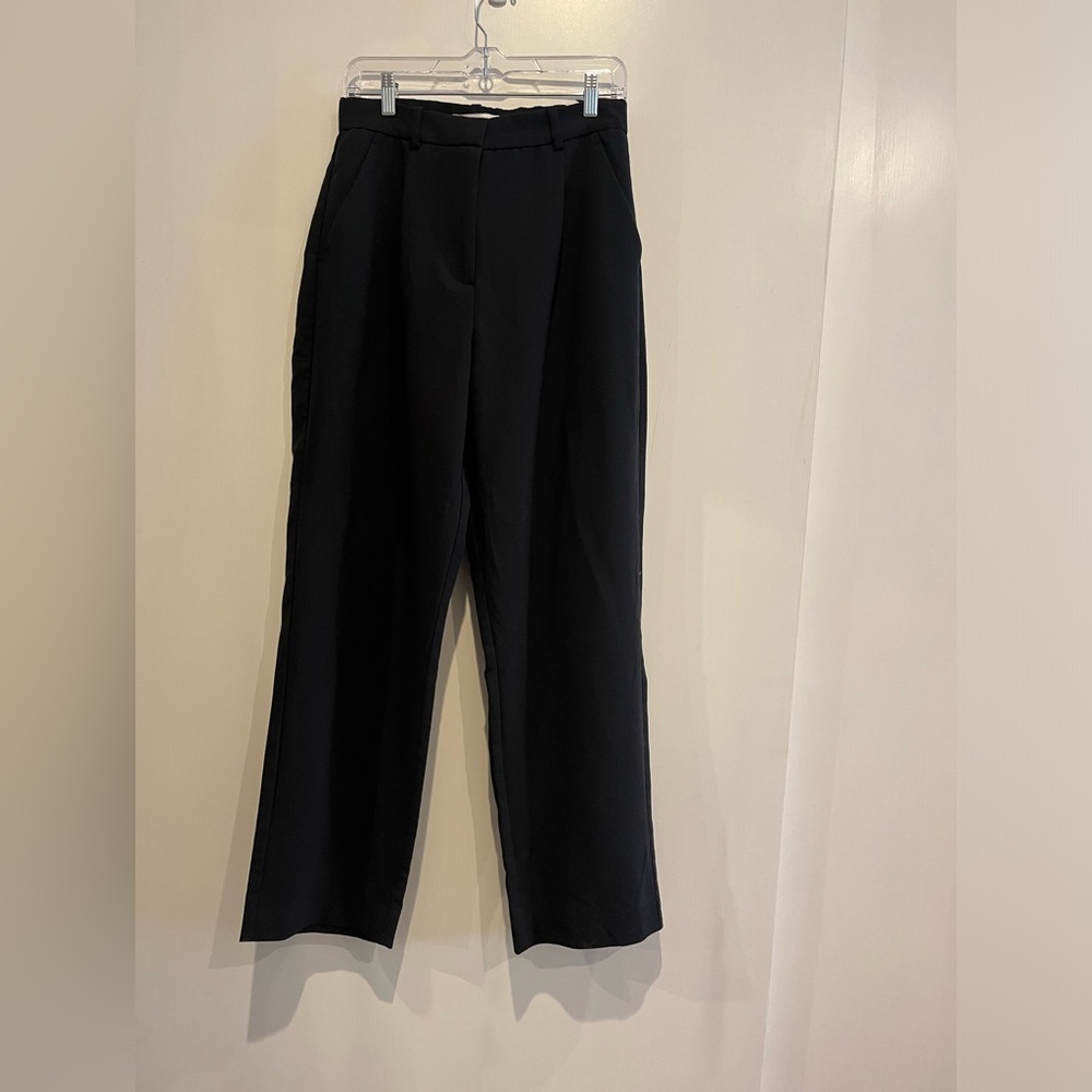 Black Abercrombie Curve Love Tailored Straight Pant